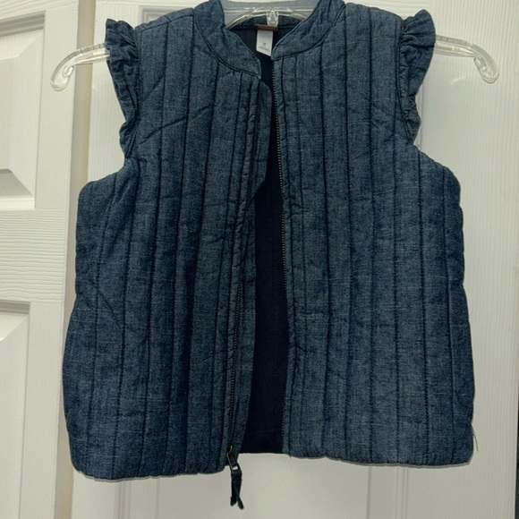 ❤️3 for $15!❤️ Tea Citizen Chambray Girls Zipper Vest - Picture 1 of 12